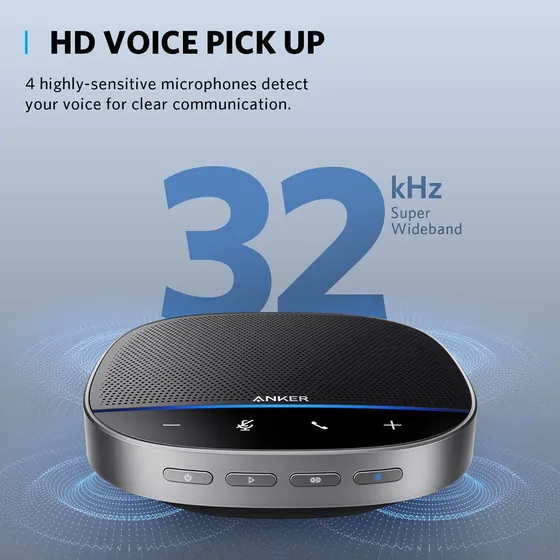 Microfono Altavoz Bluetooth Anker Para Conferencias Zoom D