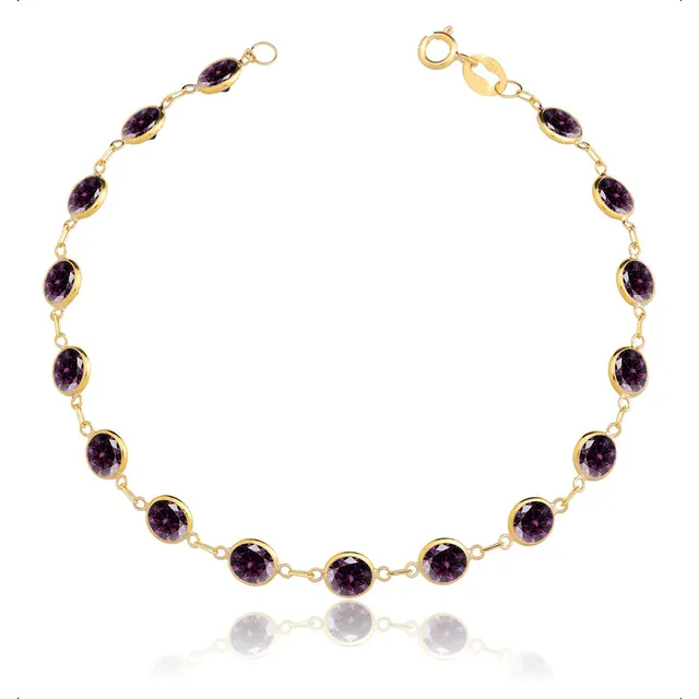 Pulseira Ouro 18k 750 Com Zircônias 5mm