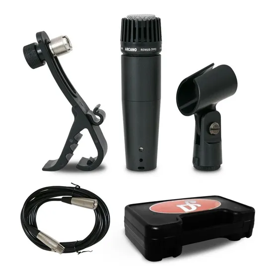 Microfone Dinâmico Arcano Renius-7 Ppd Xlr Tamanho Reduzido Cor Preto