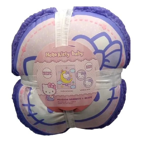 Frazada Super Suave .1 X .8m + Cojin Shape Hello Kitty Baby