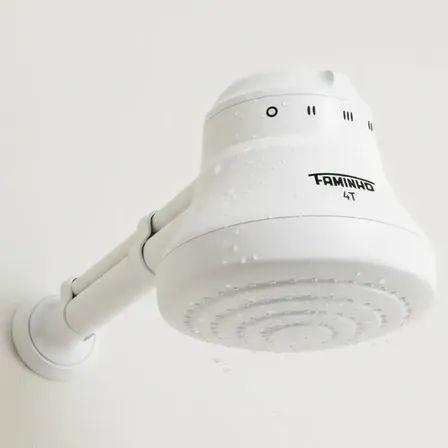 Chuveiro Elétrico Fixo Fame Faminho 6800W Branco com Cano 30cm 220V