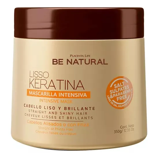 Be Natural Intensive Mask Lisso Keratina Sin Sal Original