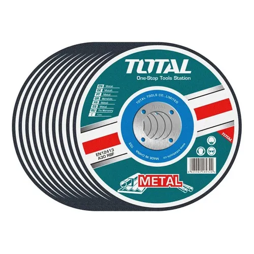 Disco Corte Metal Total 115mm (4.1/2) 1.6mm Amoladora - 10un