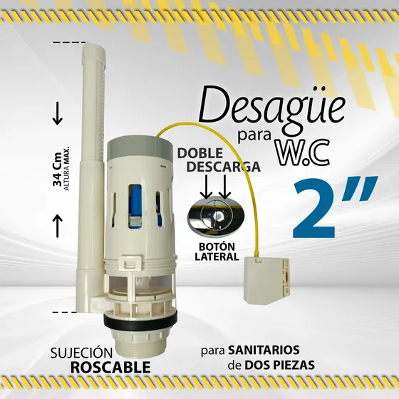 Desague P/wc Coflex C/boton Late 2¨ Roscable P-b6023 / 10682