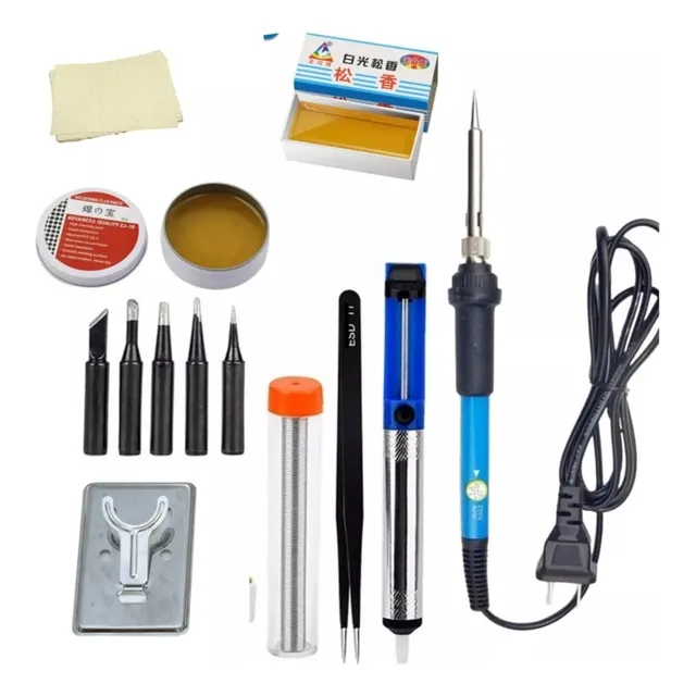 Combo Cautin Regulable Estaño Extractor Flux Pasta Soldar.