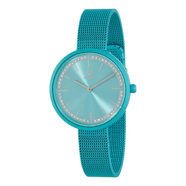 Reloj Pulsera Análogo Marea Watch B41369 Correa Turquesa Bisel Turquesa Fondo Turquesa