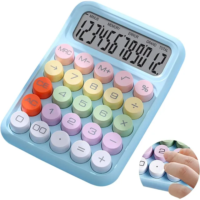 Calculadora De Escritorio Mecánica Arcoíris Viral Colorida