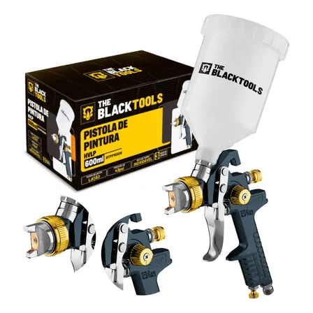 Pistola De Pintur Hvlp Tinta 600ml Profissional  Com Bico  Cinza