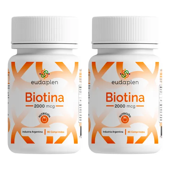 Eudaplen Kit X2 Biotina 2000mcg Cabello Uñas Piel X90c 3c