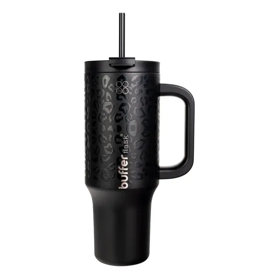 Termo vaso termico con pitillo 1,2L Buffer Bora Bora 3 acero inox cor black leopard | Cuotas sin interés