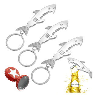 3 Pack Abridores De Botellas De Cerveza Con Forma De Tiburón 3 Pack Abridores De Botellas De Cerveza Con Forma De Tiburón