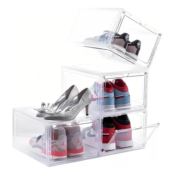 Caja Organizadora De Zapatos Set 4 Casatua Apilables Firme