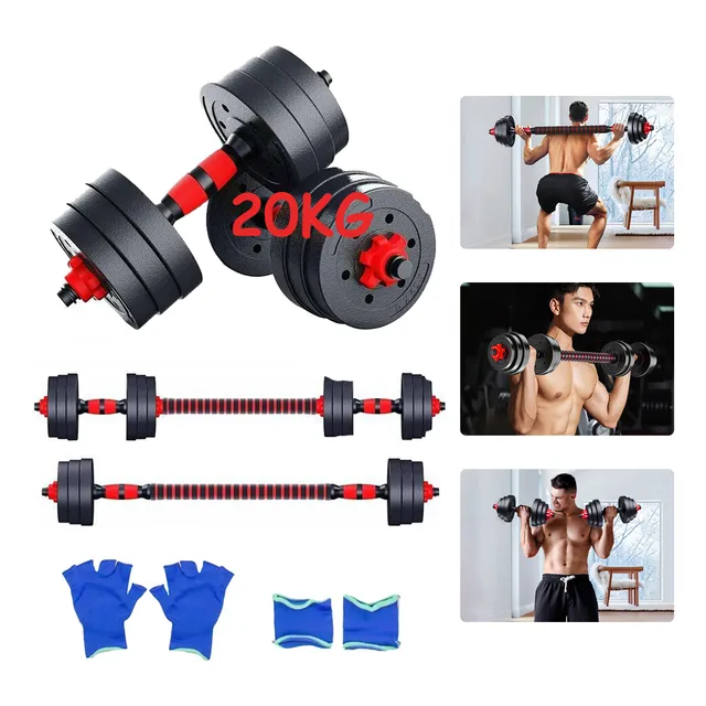 Mancuernas Pesas Barra Recta Ejercicio Kit Ajustables Gym