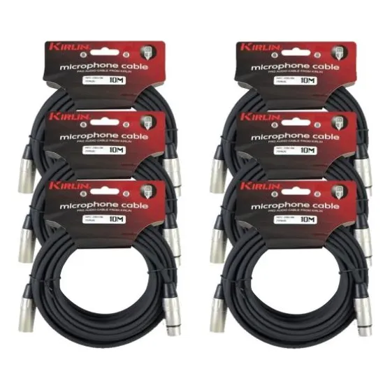 Pack 6 Cables Microfono Xlr De 10 Mts Kirlin Envío Gratis