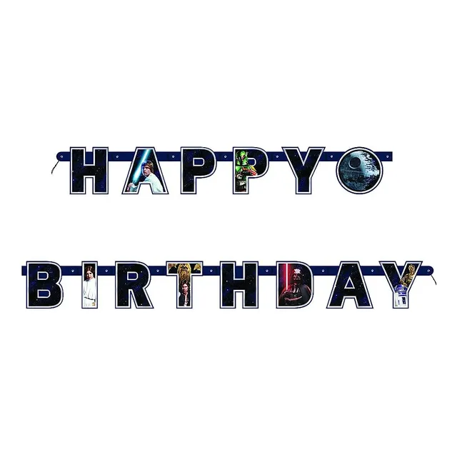 Banner Articulado De Cumpleaños Clásico De Star Wars, 6.5 Pi
