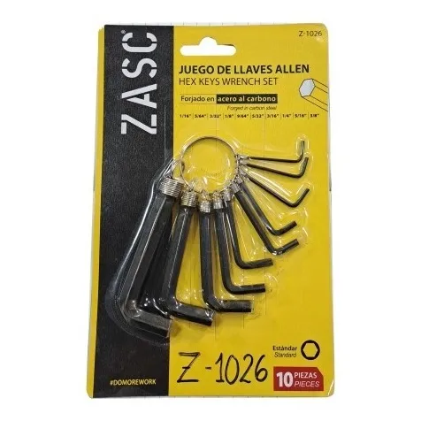Juego De Llaves Allen Hexagonales 10 Pzas