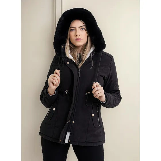 Parka Dupla Face Feminina Casaco De Frio Intenso P/ Neve