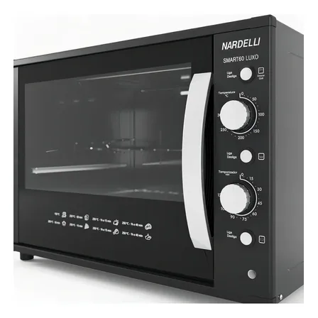 Forno Elétrico Nardelli Luxo Smart60 60l Espeto Giratório Preto 127v