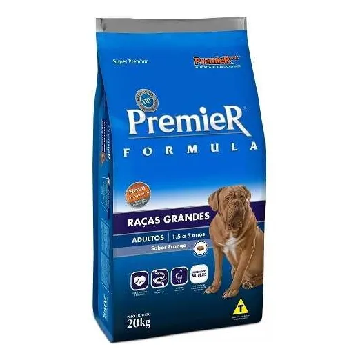 Ração Premier Super premium porte grande e gigante sabor frango de 20 kg