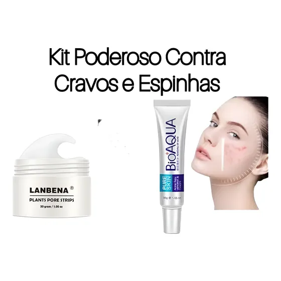 Removedor De Cravos Lanbena + Creme Secativo Espinha Bioaqua