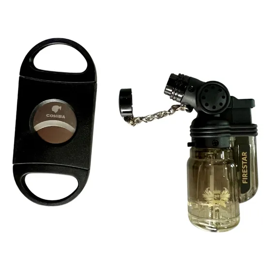  Kit Cortador De Charuto + Maçarico Para Charuto Com Nf-e