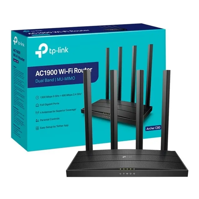 Router Wifi Ac1900 Mu-mimo Tp-link Archer C80 1xwan Gigabit