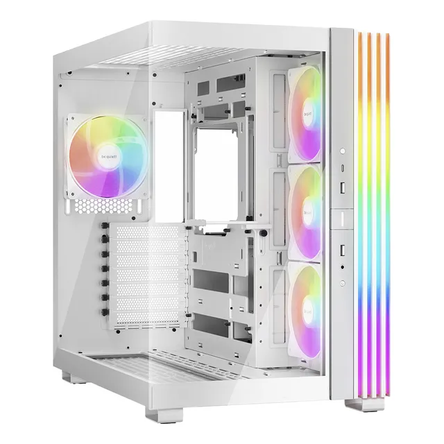 ¡Gabinete Besile Gamer! Vidrio templado blanco con base de luz de 600 lx