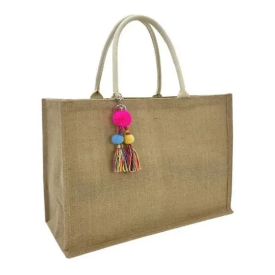 Bolsa Praia Linda Palha Feminina Com Zíper + Pigente Acambamento Dos Ferragens Níquel Cor Marrom-claro Correia De Ombro Branco Desenho Do Tecido Liso