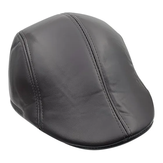 Boina De Cuero Abrigada Clásica Elegante Calidad Premium