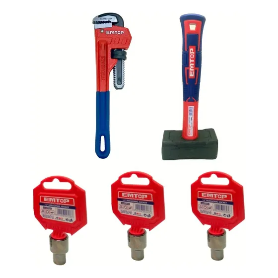 Juego De 3 Dados Mas Llave De Tubo 12  Y Mandarria 2kg