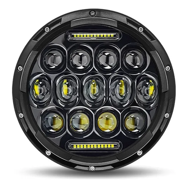 Faro Led Redondo Lupa 7 Pulgada  13 Led Con Mini Barra Led