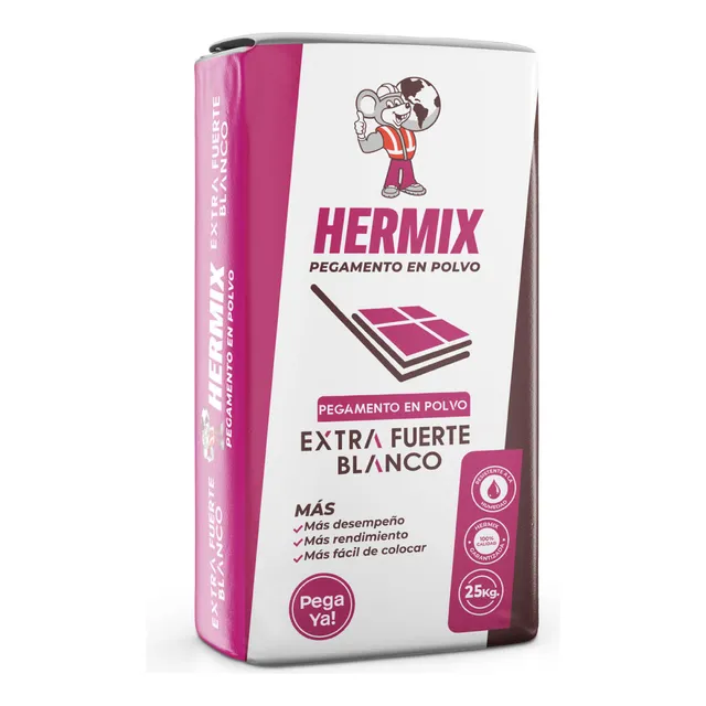 Hermix Pegamento Para Cerámicos Extra Fuerte Blanco X 25 Kg