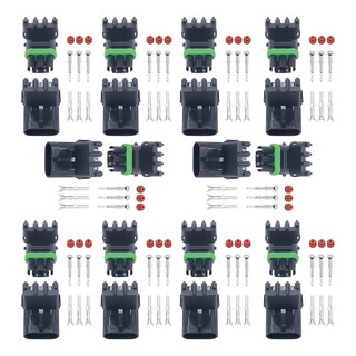 10 Par Plug Selado Conector Tipo 3 Pinos Vias Agrícola Barco 10 Par Plug Selado Conector Tipo 3 Pinos Vias Agrícola Barco