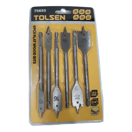 Juego De Mechas O Broca Para Madera 6 Piezas Tolsen