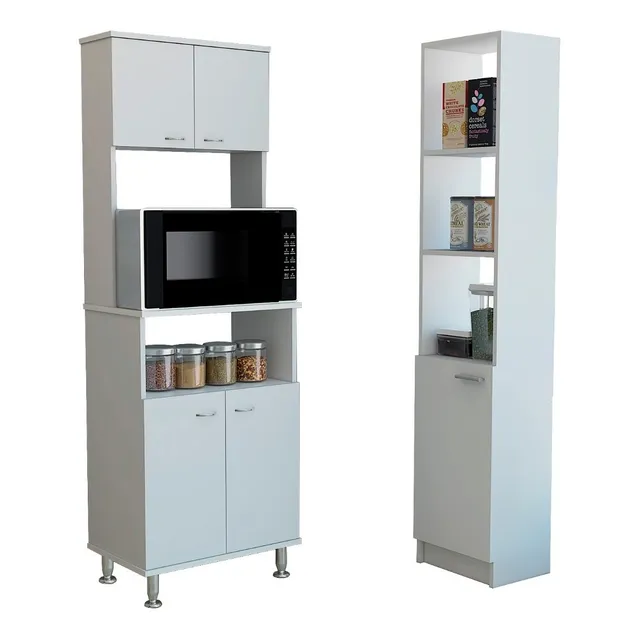 Combo Mueble Cocina Microondas + Optimizador - Blanco