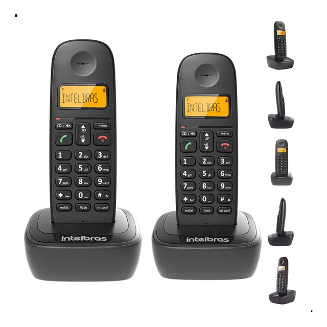 Kit Aparelho Telefone Fixo Sem Fio Digital E Ramal Intelbras