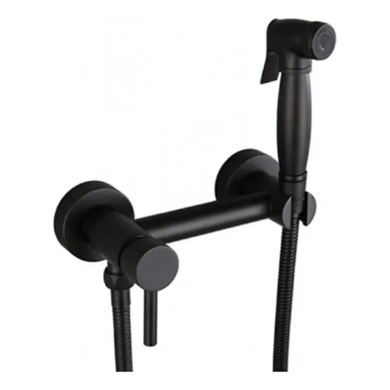 Monocomando Ducha Higiénica 15cm Negro Mate Aqua