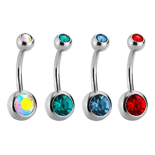 Piercing Ombligo Doble Piedra Silver 4 Plug Color 14g Acero Piercing Ombligo Doble Piedra Silver 4 Plug Color 14g Acero