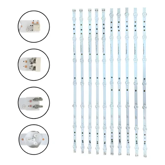 Kit 10 Barras Led Un55h6203 Un55h6103 Un55j7200 Novo C/nf