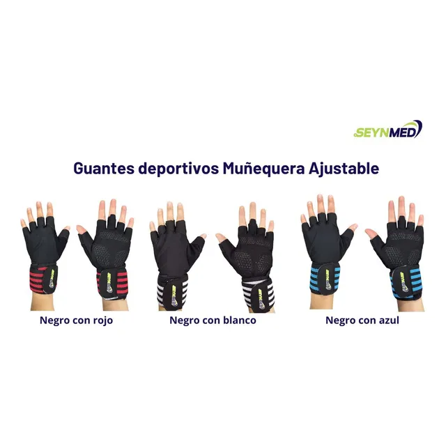 Guantes Con Muñequera Ajustable Seynmed Crossfit Gym Barras