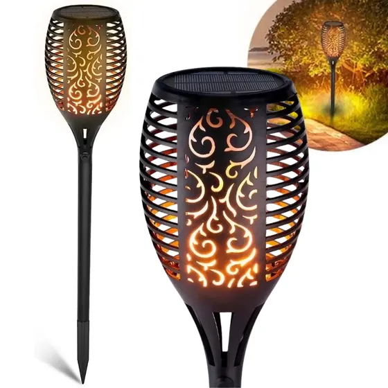 Antorcha Solar Recargable 200mah De 50 Cm, Unilamp | Luz Decorativa Para Jardín, Patio Y Exteriores | Eficiente, Resistente Y Fácil De Instalar | Cuotas sin interés