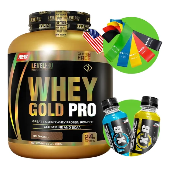 Whey Gold Pro 3kg Chocolate + Bandas De Látex X5 + 02 Quem