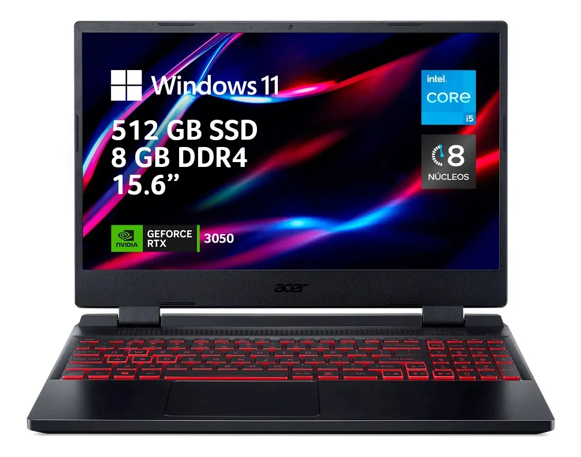 Notebook Acer Nitro 5 i5 RTX 3050 15 6 144Hz Negro