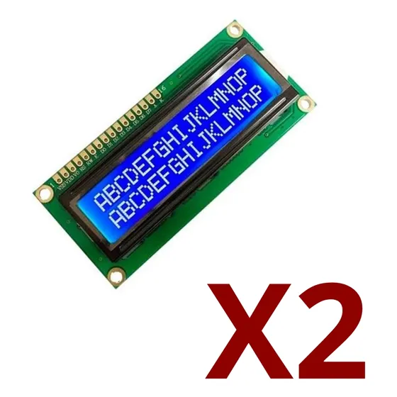 2 Und Pantalla Display Lcd 1602a 16x2 Arduino Fondo Azul