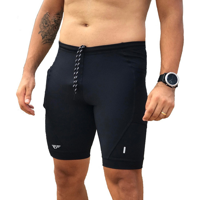 Bermuda De Compressão Masculina Com Bolso Corrida Bermuda De Compressão Masculina Com Bolso Corrida