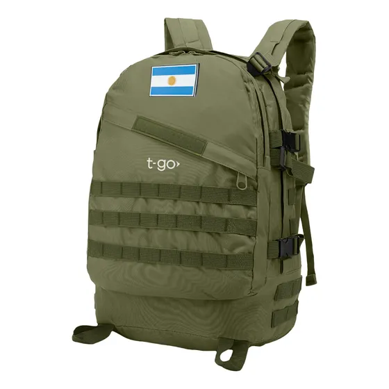 Mochila Tactica Camping Trekking 30 Litros Sistema Molle Con Parches De Regalo Color Verde Militar