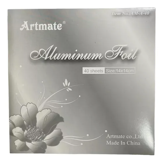 40 Laminas Dorado A La Hoja Color Plata Foil Marcos Artmate