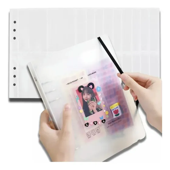 Carpeta A5 Binder Kpop Deco Pocket Con Folios Blanco