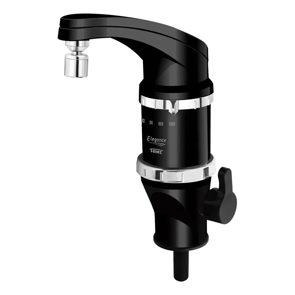 Torneira Elétrica Bancada Fame Elegance 4t Preto 5400w Acabamento Cromado Torneira Elétrica Bancada Fame Elegance 4t Preto 5400w Acabamento Cromado