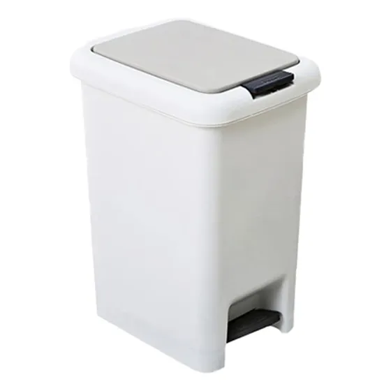 Bote Basura Plastico Blanco Cocina Tapa Cierre Suave Pedal